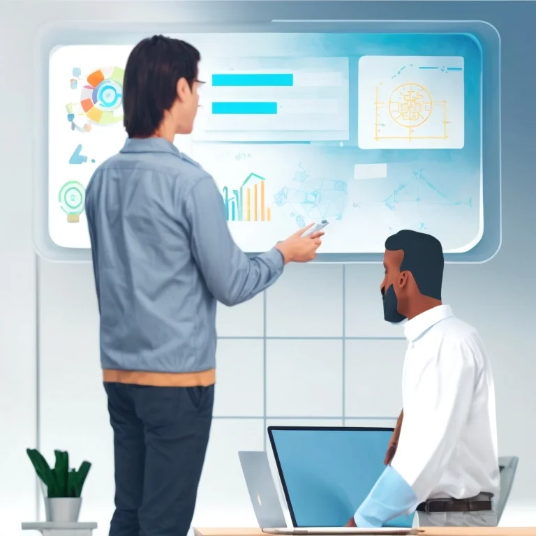 Person studying artificial intelligence concepts on laptop